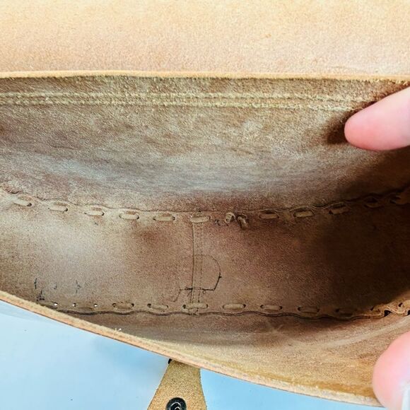 Mid Century 1960’s Brown Leather Hand Woven Saddle Bag EL CALIFORNIANS - Picture 5 of 13